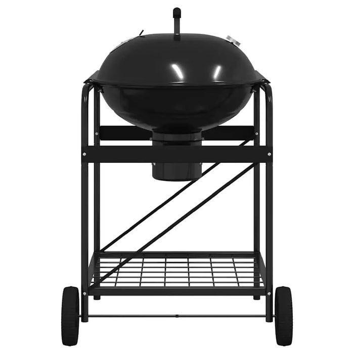 Outdoor Portable Grill – Wheeled Rectangular BBQ | Black Steel Frame VIDAXL - Little and Giant Explorers vidaXL