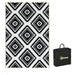 Outdoor Rug with LED String Lights – Black and White Geometric | 182 × 274cm OUTSUNNY - Little and Giant Explorers Outsunny