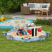 Outdoor Sand Pit with Six Seats and Accessories - Little and Giant Explorers Outsunny