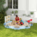 Outdoor Sand Pit with Six Seats and Accessories - Little and Giant Explorers Outsunny