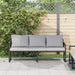 Outdoor Sofa Black Steel | Modern Design with UV Protection for Garden Patio - Little and Giant Explorers vidaXL