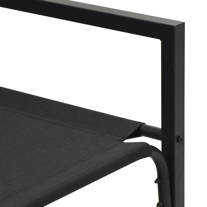 Outdoor Sofa Black Steel | Modern Design with UV Protection for Garden Patio - Little and Giant Explorers vidaXL