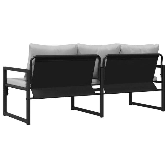 Outdoor Sofa Black Steel | Modern Design with UV Protection for Garden Patio - Little and Giant Explorers vidaXL