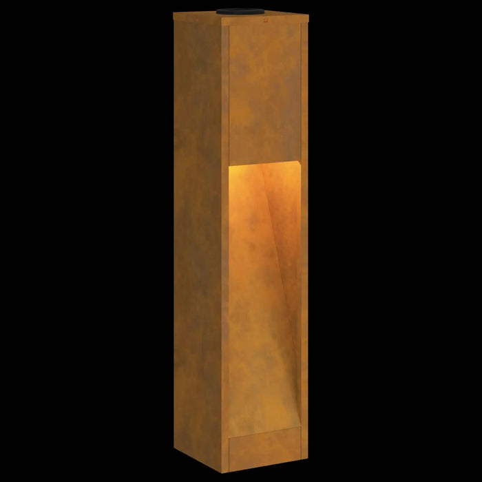 Outdoor Solar LED Pathway Lights Set of 2 – Bronze | Weathering Steel - Warm White LEDs VIDAXL