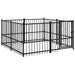 Outdoor Steel Dog Kennel in Black 3.75 m² - Little and Giant Explorers vidaXL