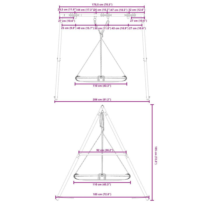 Outdoor Swing Set with Saucer Swing - Little and Giant Explorers vidaXL