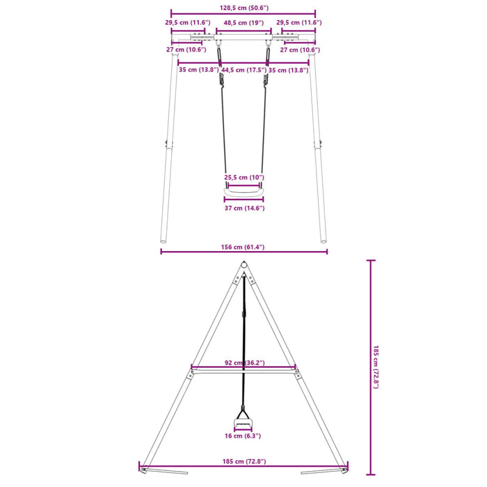 Outdoor Swing Set with Single Swing - Little and Giant Explorers vidaXL