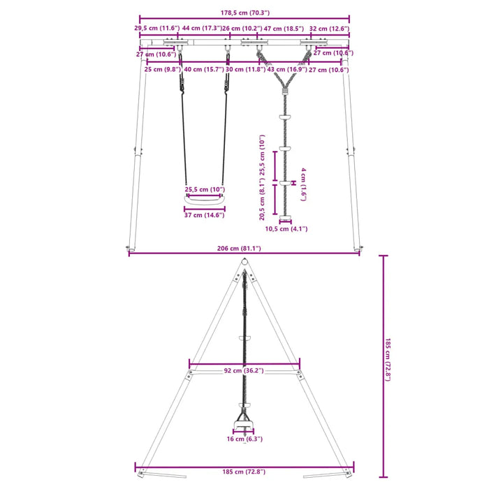 Outdoor Swing Set with Swing and Disc Swing - Little and Giant Explorers vidaXL