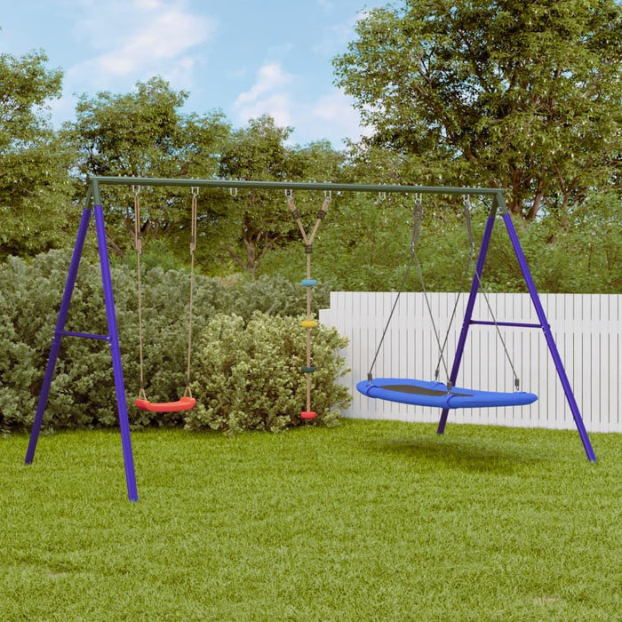 Outdoor Swing Set with Swing, Disc Swing and Nest Swing - Little and Giant Explorers vidaXL