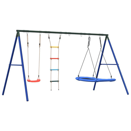 Outdoor Swing Set with Swing, Ladder and Nest Swing - Little and Giant Explorers vidaXL