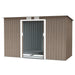 Outdoor Tool Shed with Foundation Kit, Ventilations and Double Doors in Wood Grain - Little and Giant Explorers Outsunny