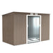 Outdoor Tool Shed with Foundation Kit, Ventilations and Double Doors in Wood Grain - Little and Giant Explorers Outsunny