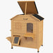 2-Story Outdoor Cat House with Escape Door in Natural Wood - Little and Giant Explorers PawHut