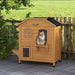 2-Story Outdoor Cat House with Escape Door in Natural Wood - Little and Giant Explorers PawHut
