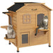 2-Story Outdoor Cat House with Escape Door in Natural Wood - Little and Giant Explorers PawHut