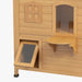 2-Story Outdoor Cat House with Escape Door in Natural Wood - Little and Giant Explorers PawHut