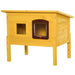 Outdoor Wooden Cat House – Yellow | Weatherproof Shelter with Asphalt Roof PAWHUT - Little and Giant Explorers PawHut