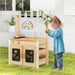 Outdoor Wooden Mud Kitchen with Potting Plants - Little and Giant Explorers Costway