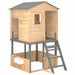 Outdoor Wooden Playhouse with Slide in Dark Grey and Solid Wood Fir - Little and Giant Explorers vidaXL