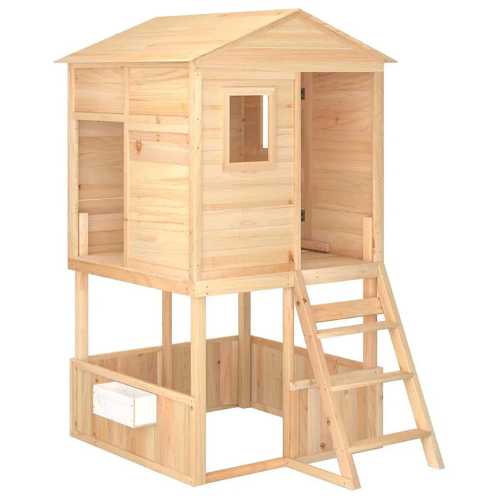 Outdoor Wooden Playhouse with Slide in Solid Wood Fir - Little and Giant Explorers vidaXL