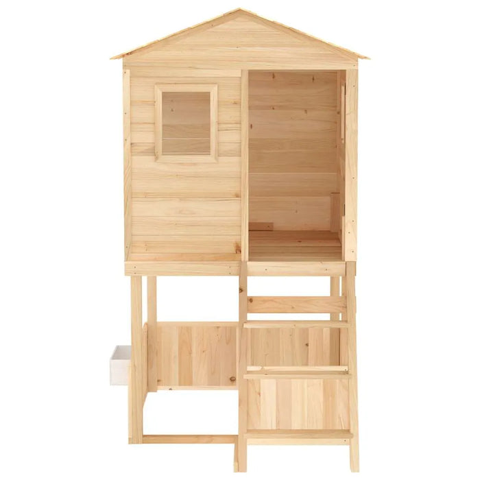 Outdoor Wooden Playhouse with Slide in Solid Wood Fir - Little and Giant Explorers vidaXL