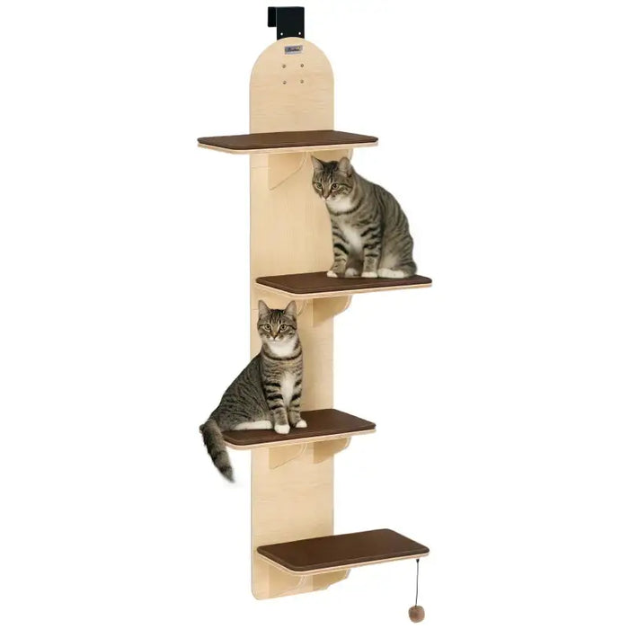 Over-the-Door Cat Shelf – Four-Tier Hanging Cat Tree | Space-Saving Design PAWHUT - Little and Giant Explorers PawHut