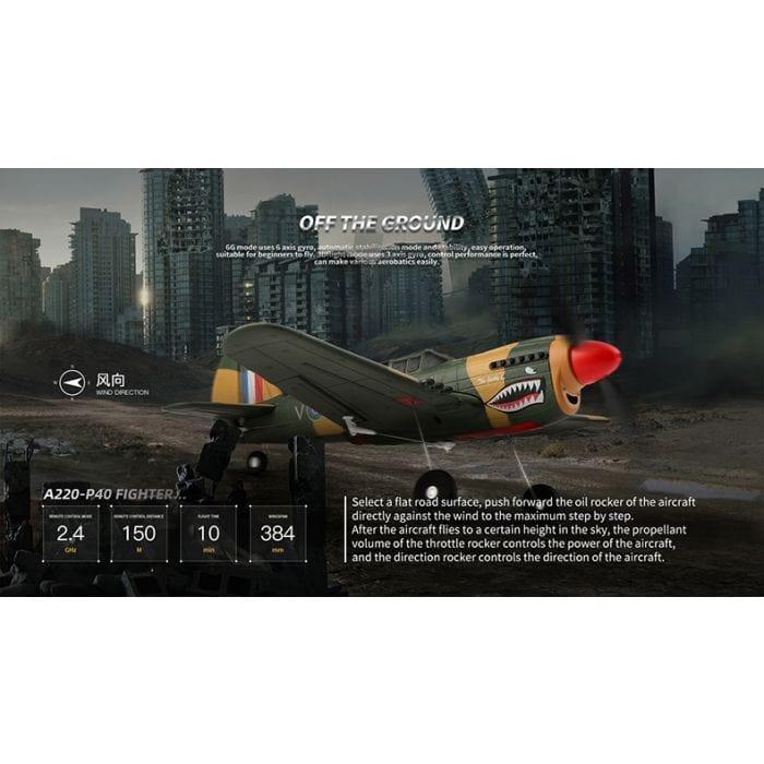 P40 Warbird RTF 4CH RC Plane with 3D/6G Switchable Autopilot GYRO - Little and Giant Explorers WL Toys