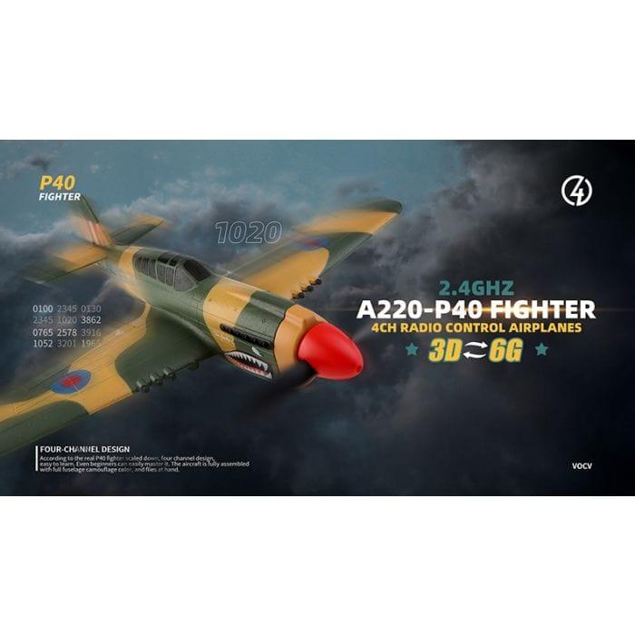 P40 Warbird RTF 4CH RC Plane with 3D/6G Switchable Autopilot GYRO - Little and Giant Explorers WL Toys