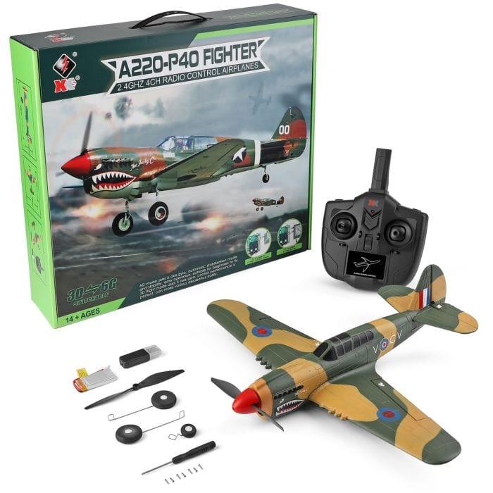 P40 Warbird RTF 4CH RC Plane with 3D/6G Switchable Autopilot GYRO - Little and Giant Explorers WL Toys