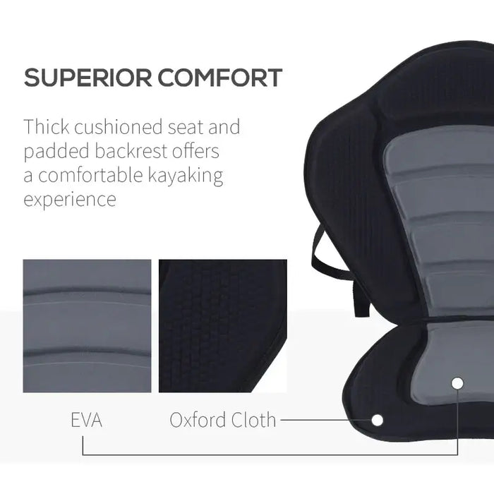 Padded Kayak Seat and Backrest | Adjustable Tie-Down Straps HOMCOM - Little and Giant Explorers HOMCOM