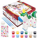 Unicorn money bank craft kit with paints, brushes, gems, and box packaging