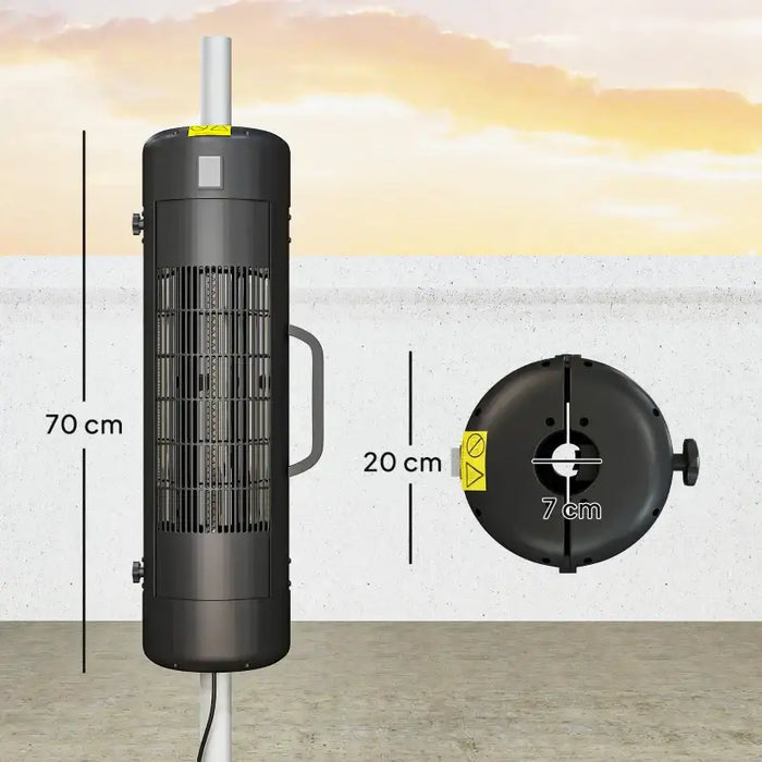 Parasol Patio Heater – 2000W Electric | Umbrella-Mounted - Two Heat Settings OUTSUNNY - Little and Giant Explorers Outsunny