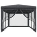 Party Tent with 6 Mesh Sidewalls in Anthracite (3 x 6m) - Little and Giant Explorers vidaXL