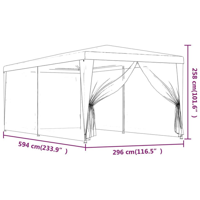 Party Tent with 6 Mesh Sidewalls in Anthracite (3 x 6m) - Little and Giant Explorers vidaXL