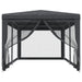 Party Tent with 6 Mesh Sidewalls in Anthracite (3 x 6m) - Little and Giant Explorers vidaXL