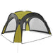 Party Tent with LED and 4 Sidewalls in Green (3.6 x 3.6 x 2.3m) - Little and Giant Explorers vidaXL