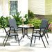 Five-Piece Steel Patio Set with Glass-Top Table - Little and Giant Explorers Outsunny