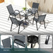 Five-Piece Steel Patio Set with Glass-Top Table - Little and Giant Explorers Outsunny