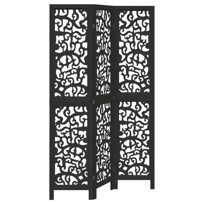 Black and white decorative screen with elephant pattern on a white background