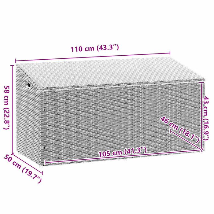 Garden Storage Box in Light Grey (110 x 50 x 58cm) - Little and Giant Explorers vidaXL