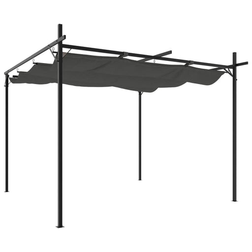 Pergola with Retractable Roof in Anthracite (295 x 292 x 230cm) - Little and Giant Explorers vidaXL