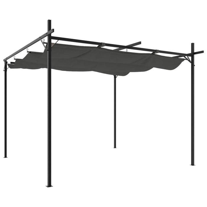 Pergola with Retractable Roof in Anthracite (295 x 292 x 230cm) - Little and Giant Explorers vidaXL