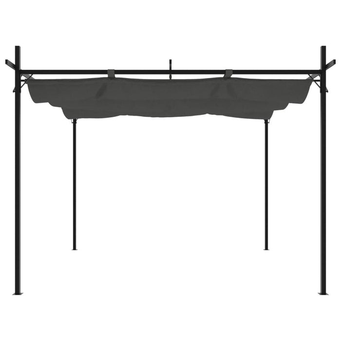 Pergola with Retractable Roof in Anthracite (295 x 292 x 230cm) - Little and Giant Explorers vidaXL