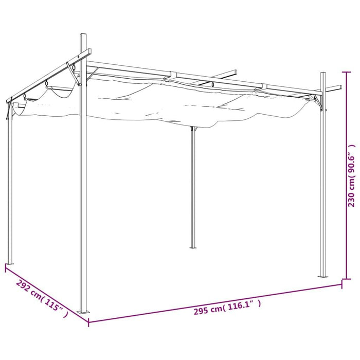 Pergola with Retractable Roof in Anthracite (295 x 292 x 230cm) - Little and Giant Explorers vidaXL