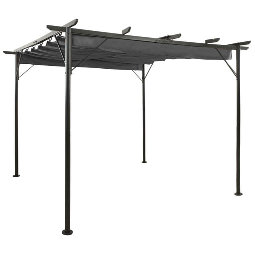 Pergola with Retractable Roof in Anthracite (3 x 3m) Steel 180 g/m² - Little and Giant Explorers vidaXL