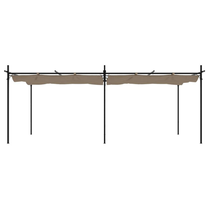 Pergola with Retractable Roof in Taupe (589 x 292 x 207/230cm) - Little and Giant Explorers vidaXL