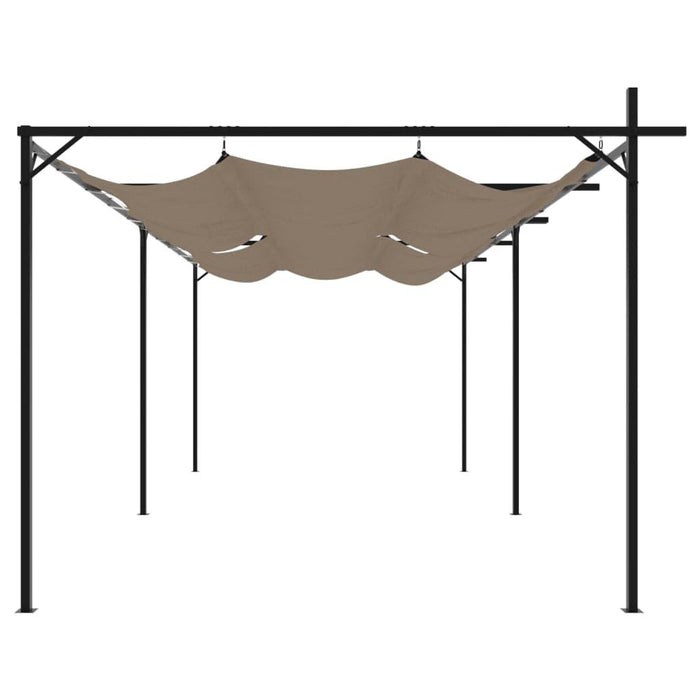 Pergola with Retractable Roof in Taupe (589 x 292 x 207/230cm) - Little and Giant Explorers vidaXL