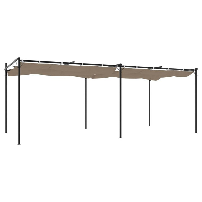 Pergola with Retractable Roof in Taupe (589 x 292 x 207/230cm) - Little and Giant Explorers vidaXL