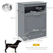 Pet Feeder Station with Storage Cabinet - Grey | Pull-Out Drawer with 2 Bowls PAWHUT - Little and Giant Explorers PawHut