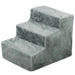 Pet Stairs – Light Grey | Flannel 4-Step Dog Steps - Portable and Supportive Design PAWHUT - Little and Giant Explorers PawHut
